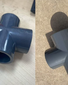 Equal cross 32mm inside PVC dark grey PN16